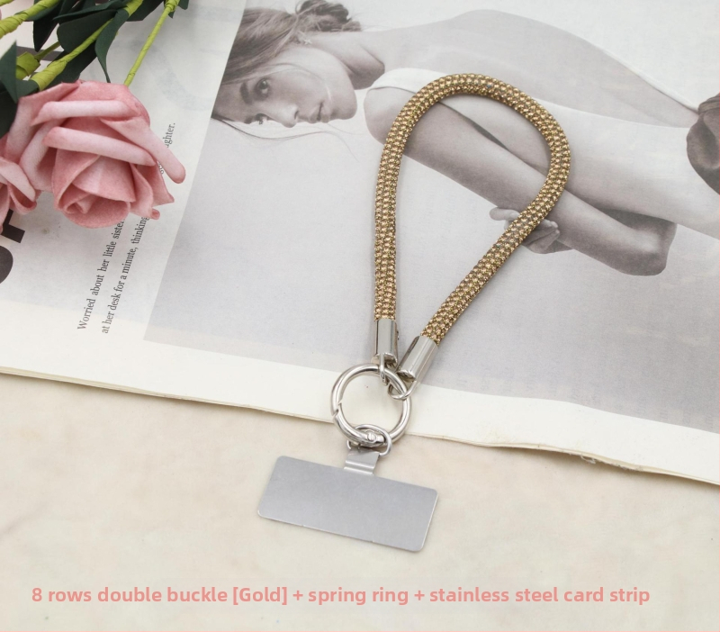 Lanyard pre mobil s kovovým príveskom a kovovou sponou, unisex, elastická bavlnená šnúrka