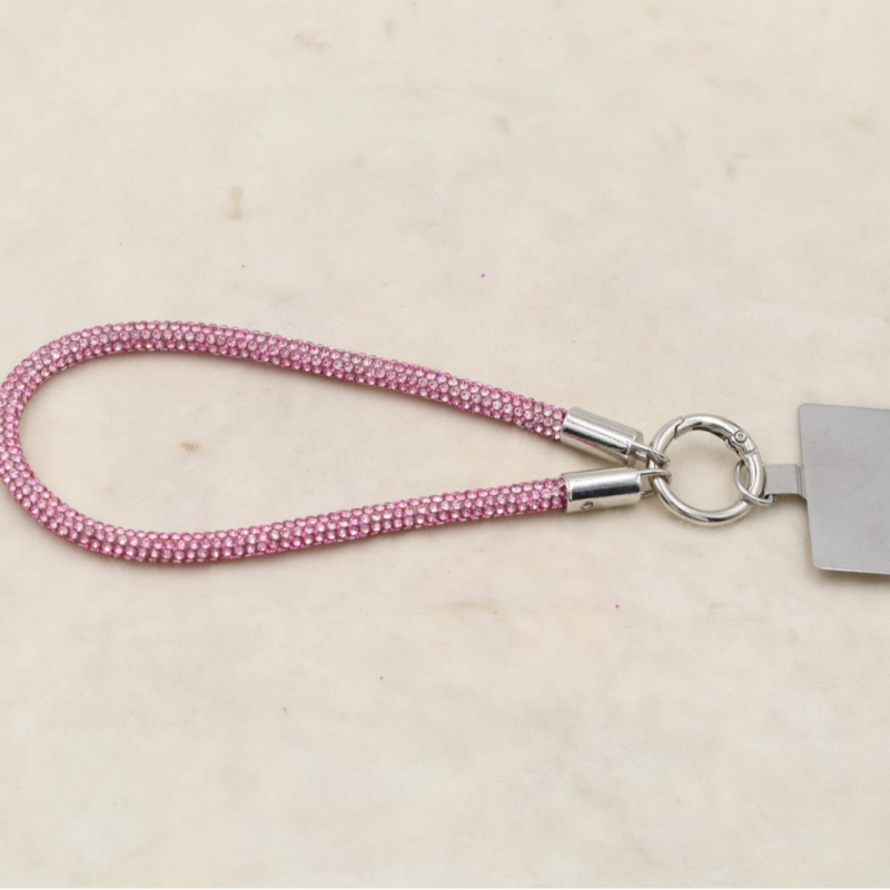 Lanier pentru telefon cu pandant metalic și cataramă metalică, unisex, șnur din bumbac elastic