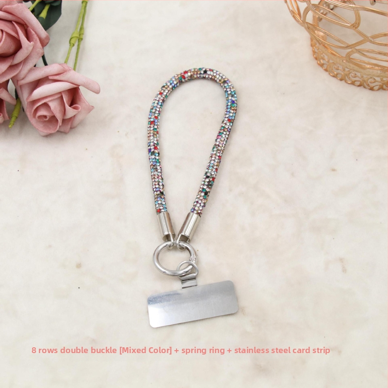 Lanyard pre mobil s kovovým príveskom a kovovou sponou, unisex, elastická bavlnená šnúrka