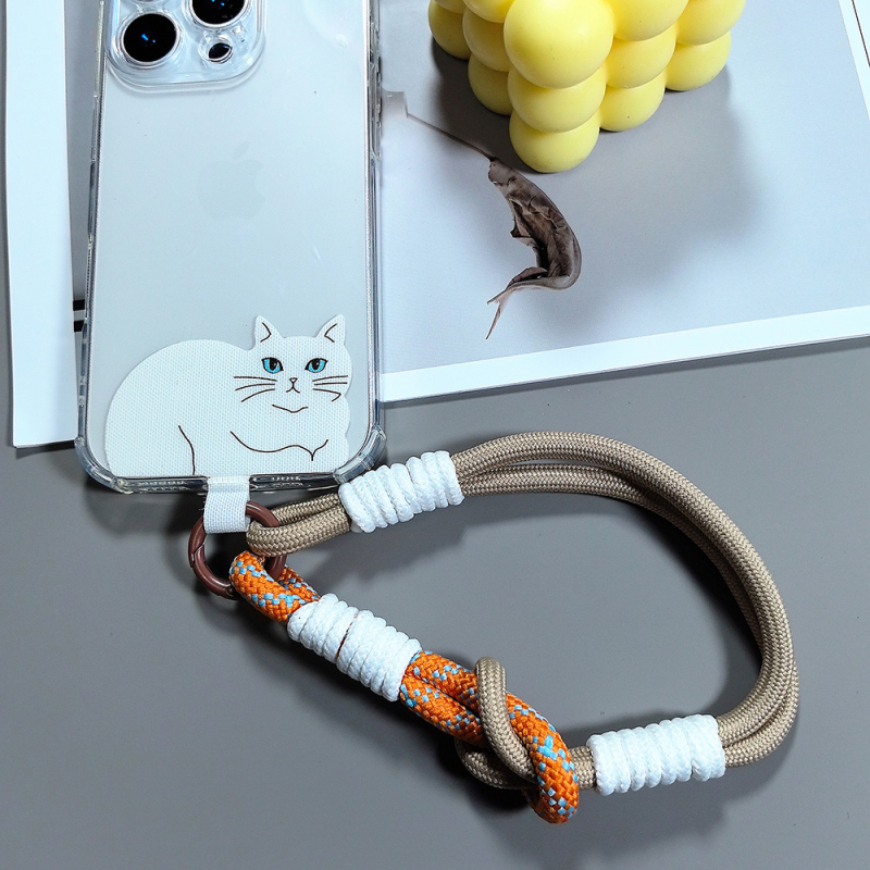 Шнур за мобилен телефон, ръчна изработка, полиестер, метална катарама, висулка от памук със форма на животно