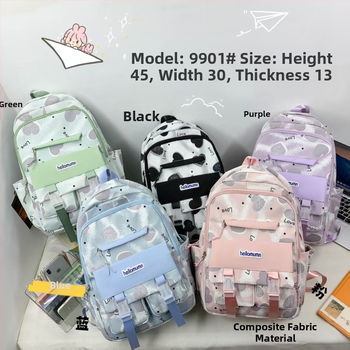 Unisex σχολικό σακίδιο με κορεατικό στυλ, φρέσκος σχεδιασμός, συνθετικό ύφασμα, χωρητικότητα 36–55 L, ιμάντες με αερόσφυξη, επένδυση από νάιλον