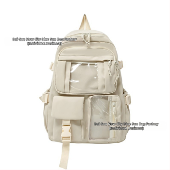 Unisex σχολικό σακίδιο με κορεατικό στυλ, φρέσκος σχεδιασμός, συνθετικό ύφασμα, χωρητικότητα 36–55 L, ιμάντες με αερόσφυξη, επένδυση από νάιλον