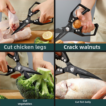 Кухненски ножици SK5, хранителна неръждаема стомана, многофункционални, за костите на пиле и риби