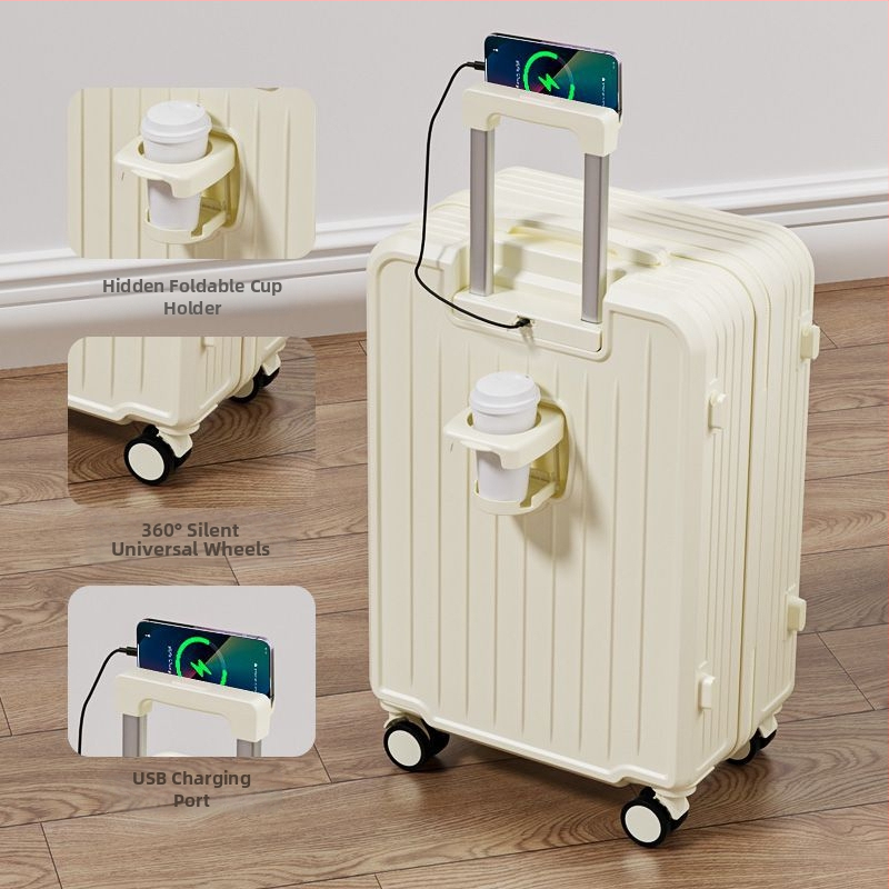 Ταξιδιωτική βαλίτσα ABS+PC, με περιστρεφόμενους τροχούς, φερμουάρ ανοίγματος, για επιχειρηματικά ταξίδια