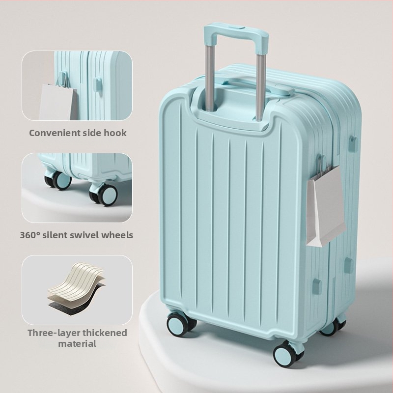 Ταξιδιωτική βαλίτσα ABS+PC, με περιστρεφόμενους τροχούς, φερμουάρ ανοίγματος, για επιχειρηματικά ταξίδια