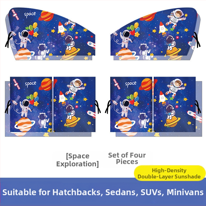 Automobilio saulės skydelio užuolaida, magnetinis prisitraukimas, ištraukiama, sidabrinės juostos, prekės ženklas On the Way.