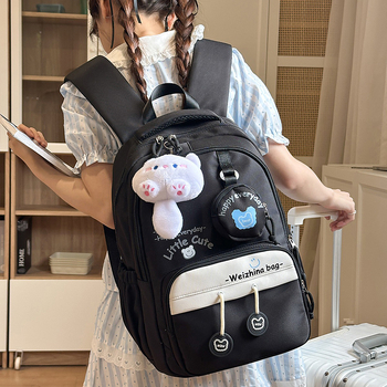 Unisex σχολικό σακίδιο πλάτης από νάιλον με ιμάντες αερόσφυξης, χωρητικότητας 20–35 L, συμβατό με 12 ιντσών φορητό, διαπνέον