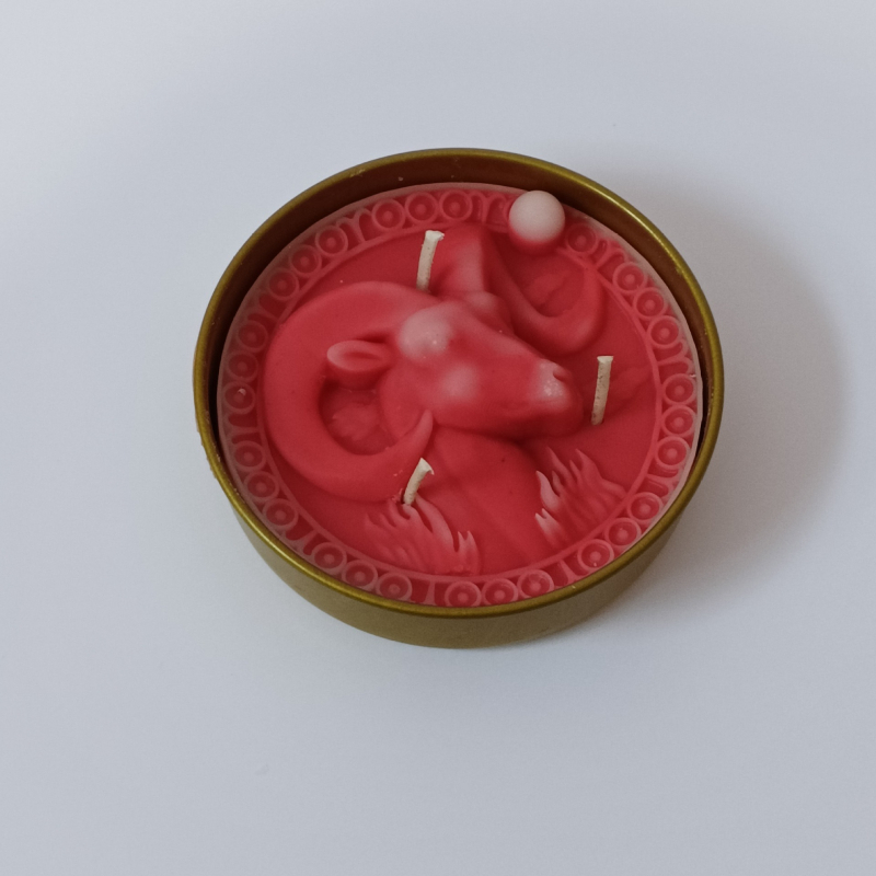 Dvylika zodiako ženklų gimtadienio žvakių, cilindrinės formos, parafinas, rankų darbo