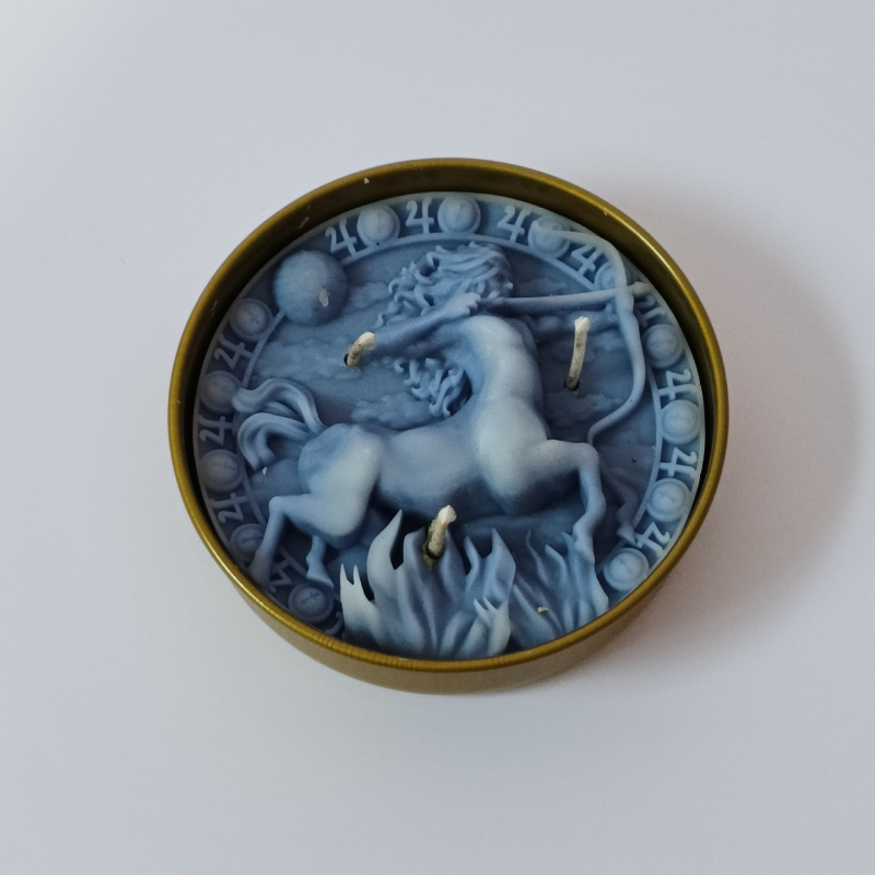 Dvylika zodiako ženklų gimtadienio žvakių, cilindrinės formos, parafinas, rankų darbo