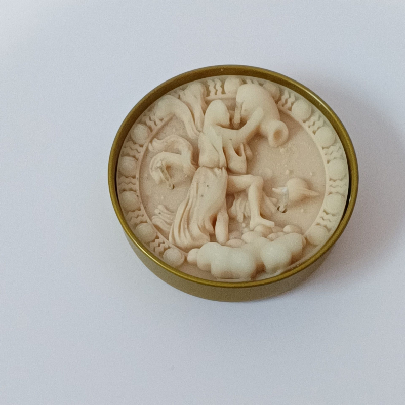 Dvylika zodiako ženklų gimtadienio žvakių, cilindrinės formos, parafinas, rankų darbo