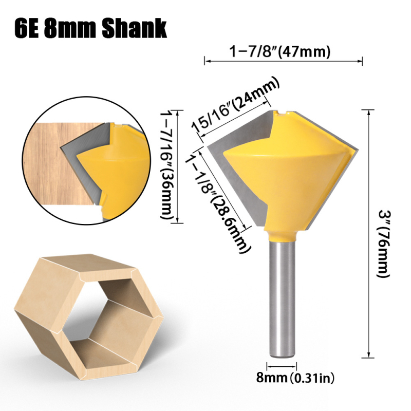 Koka frēze Hibiscus Jincheng — 3 gabalu komplekts, daudzpusīgs dizains, saderīga ar dažādām iekārtām, apstrādā koksu/MDF/sintētiskas plāksnes/laminātu, licencēta privātā zīme