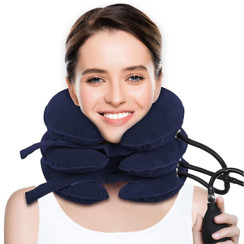 Thousand Weeks BIBII Φουσκωτό προστατευτικό αυχένα για αυχενική έλξη — εσωτερικό φλοκωμένο ύφασμα με PVC και Velcro; ηλεκτρική θέρμανση; δυνατότητα εκτύπωσης λογοτύπου