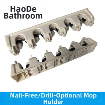 Držač za mop s klipom za kupaonicu – moderni minimalistički stil, injekcijsko oblikovani PP/ABS plast, prilagodljiv