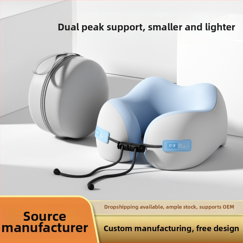 Atminties putų U formos kelioninis kaklo pagalvėlis, poliesterio audinys, lengvas iki 0,5 kg