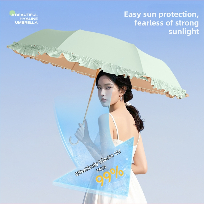 Сгъваем чадър с 8 ребра, UPF >50, плат 190T удароустойчив, стълб от алуминиева сплав, ребра от влакна