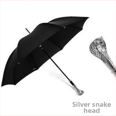 Чадър с дълга дръжка, ретро стил, 8-ребрен дизайн, автоматично отваряне, плат 210T, влакнести ребра, възможност за печат на лого