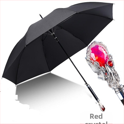 Чадър с дълга дръжка, ретро стил, 8-ребрен дизайн, автоматично отваряне, плат 210T, влакнести ребра, възможност за печат на лого