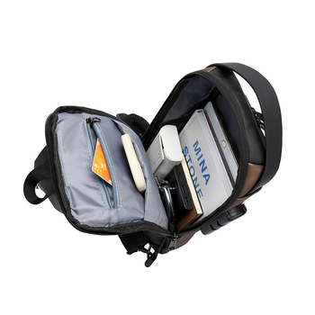 Vyrų krūtinės per petį krepšys dviračiams lauke, gatvės stilius, odos membrana, poliesterio pamušalas, naštos sumažinimas