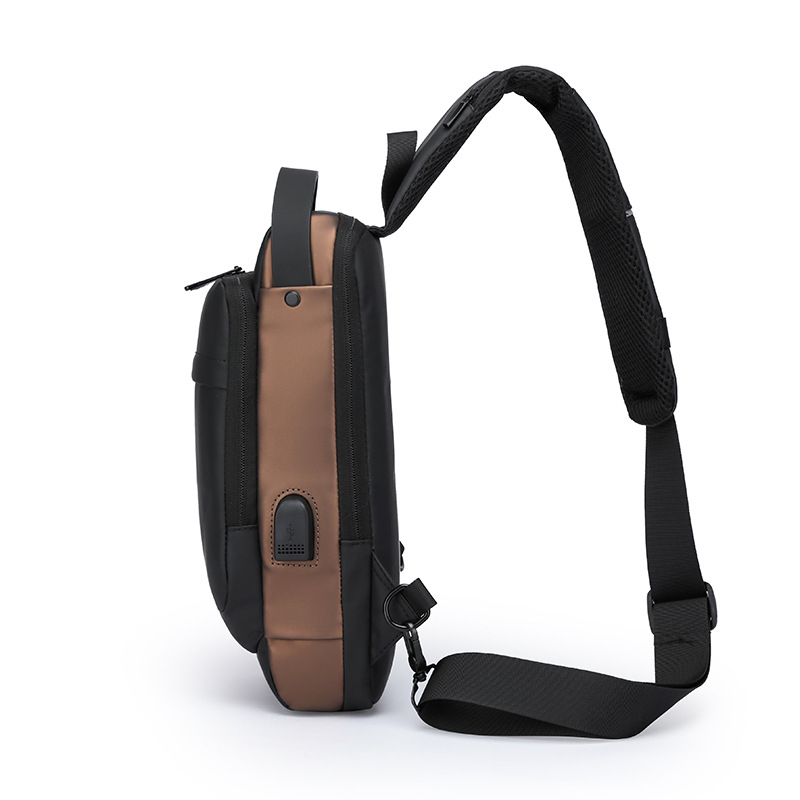 Vyrų krūtinės per petį krepšys dviračiams lauke, gatvės stilius, odos membrana, poliesterio pamušalas, naštos sumažinimas