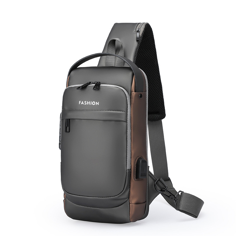 Vyrų krūtinės per petį krepšys dviračiams lauke, gatvės stilius, odos membrana, poliesterio pamušalas, naštos sumažinimas