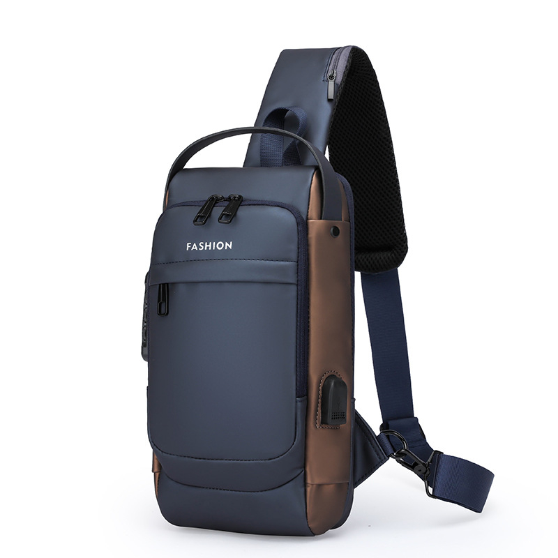 Vyrų krūtinės per petį krepšys dviračiams lauke, gatvės stilius, odos membrana, poliesterio pamušalas, naštos sumažinimas