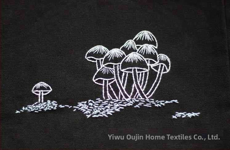 Комплект за sashiko бродерия – чанта от памучна канва, модел цветя, комплект за кръстат бродерия, тип бродерия: други