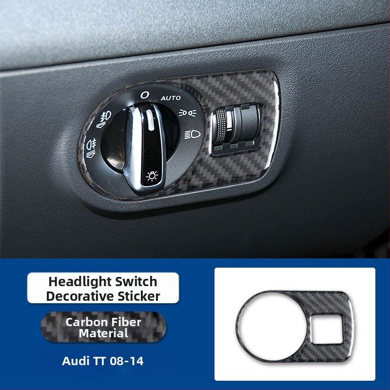 Audi TT (2008-2014) комплект за вътрешна модификация от истински карбон за интериора, с интеграция на централната конзола, повдигане на прозорците и компоненти за фарове; персонализация налична; печат на лого