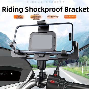 Držiak na telefón na motocykel a elektrické bicykle – proti otrasom, odolný, konštrukcia z nylonu a kovu, stabilná navigácia
