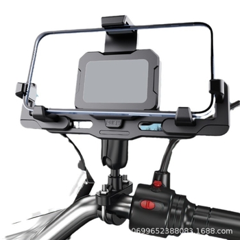 Държач за телефон за мотоциклет и електрически велосипед – удароустойчив, анти-вибрационен, с найлонова и метална конструкция за навигация