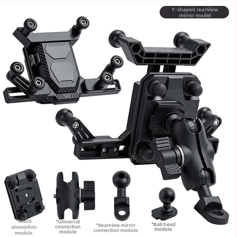 Držiak na telefón na motocykel a elektrické bicykle – proti otrasom, odolný, konštrukcia z nylonu a kovu, stabilná navigácia