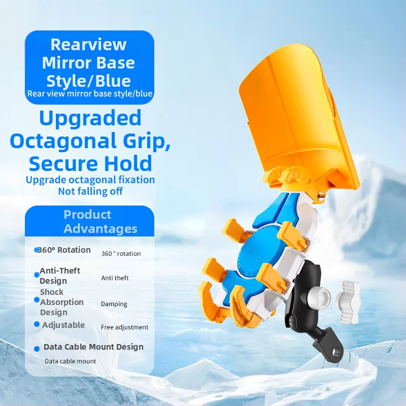 Držiak na telefón na motocykel a elektrické bicykle – proti otrasom, odolný, konštrukcia z nylonu a kovu, stabilná navigácia