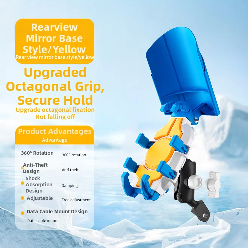 Držiak na telefón na motocykel a elektrické bicykle – proti otrasom, odolný, konštrukcia z nylonu a kovu, stabilná navigácia