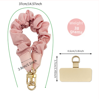 Дамски шнур за телефон с метална верига, диагонален кръстосващ дизайн, полиестерна корда, метална катарама, U‑образен привес