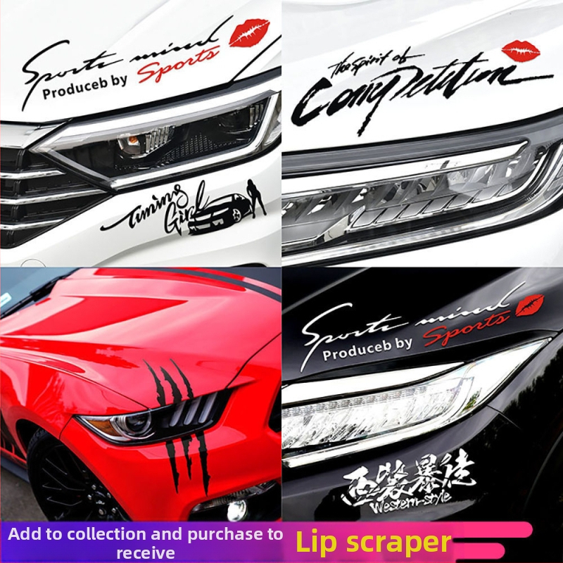 Automobilių žibintų antakių lipdukai su asmeniniu tekstu, epoksidinė medžiaga, priešsusidūrimo klijai, universalus suderinamumas