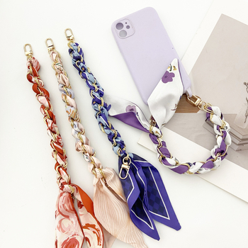 Αλυσίδα λουριού για κινητό τηλέφωνο, χειροποίητο πλεκτό, με διπλό κούμπωμα, μοτίβο φυτών και λουλουδιών, πρωτότυπος σχεδιασμός