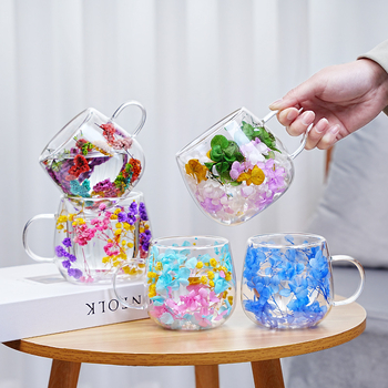 Кафе чаша с дръжка, двойна стена, високо боросиликатно стъкло, топлоустойчива