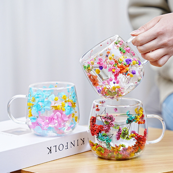 Кафе чаша с дръжка, двойна стена, високо боросиликатно стъкло, топлоустойчива