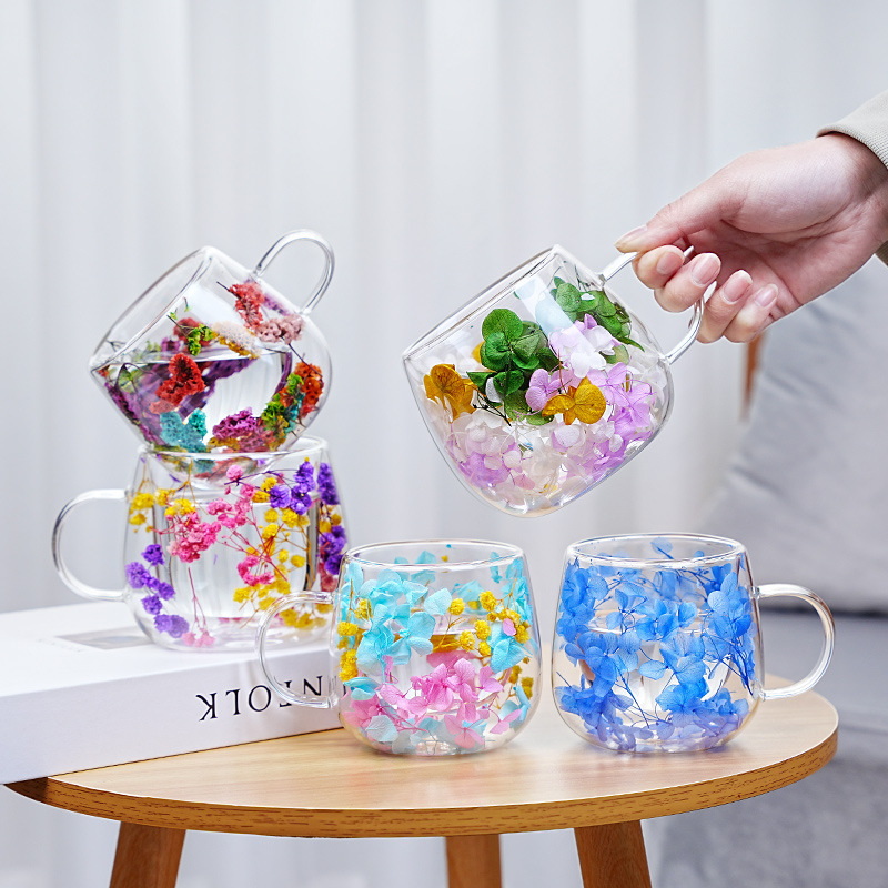 Кафе чаша с дръжка, двойна стена, високо боросиликатно стъкло, топлоустойчива