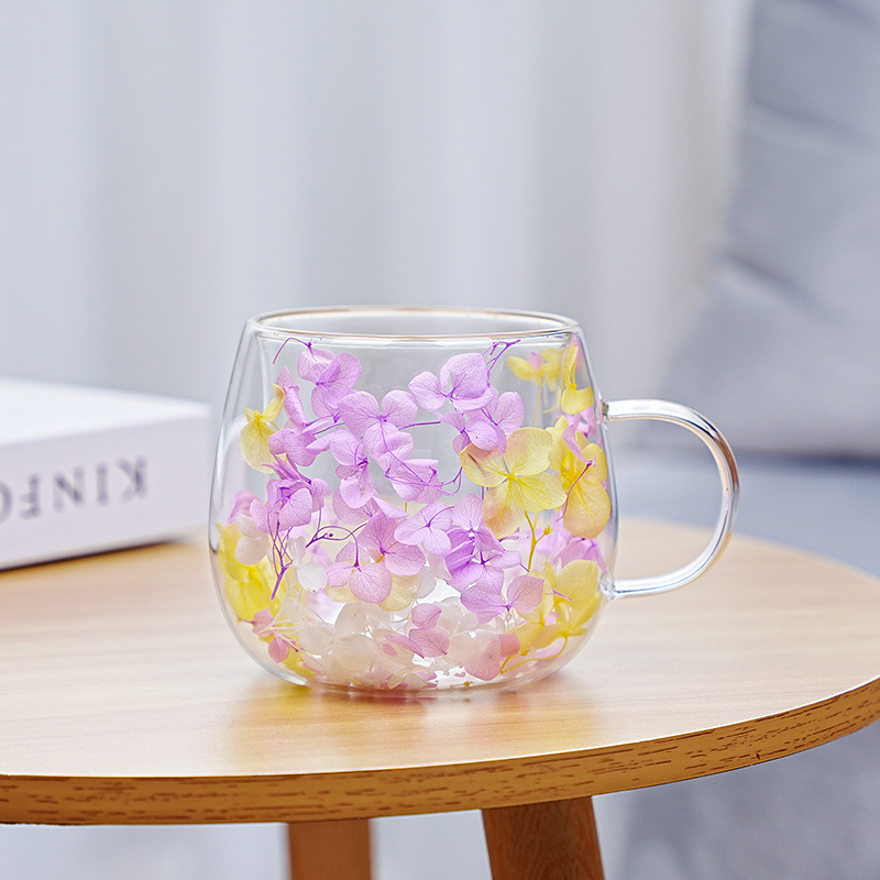 Кафе чаша с дръжка, двойна стена, високо боросиликатно стъкло, топлоустойчива