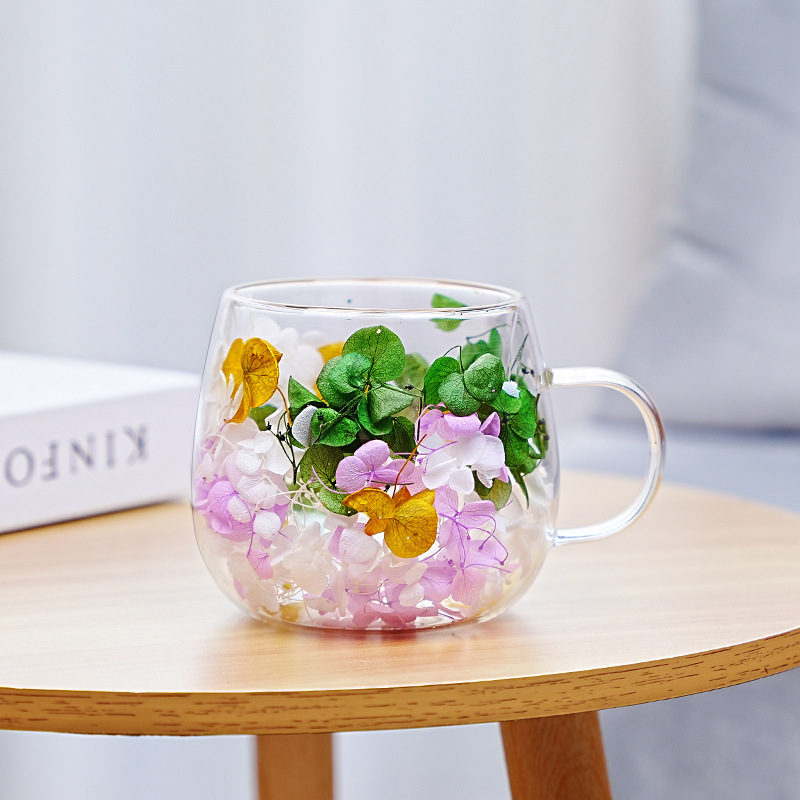 Кафе чаша с дръжка, двойна стена, високо боросиликатно стъкло, топлоустойчива