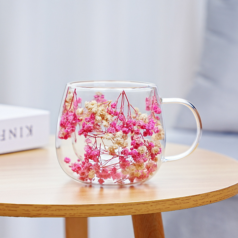 Кафе чаша с дръжка, двойна стена, високо боросиликатно стъкло, топлоустойчива