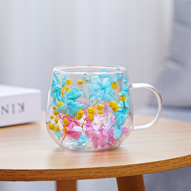 Кафе чаша с дръжка, двойна стена, високо боросиликатно стъкло, топлоустойчива