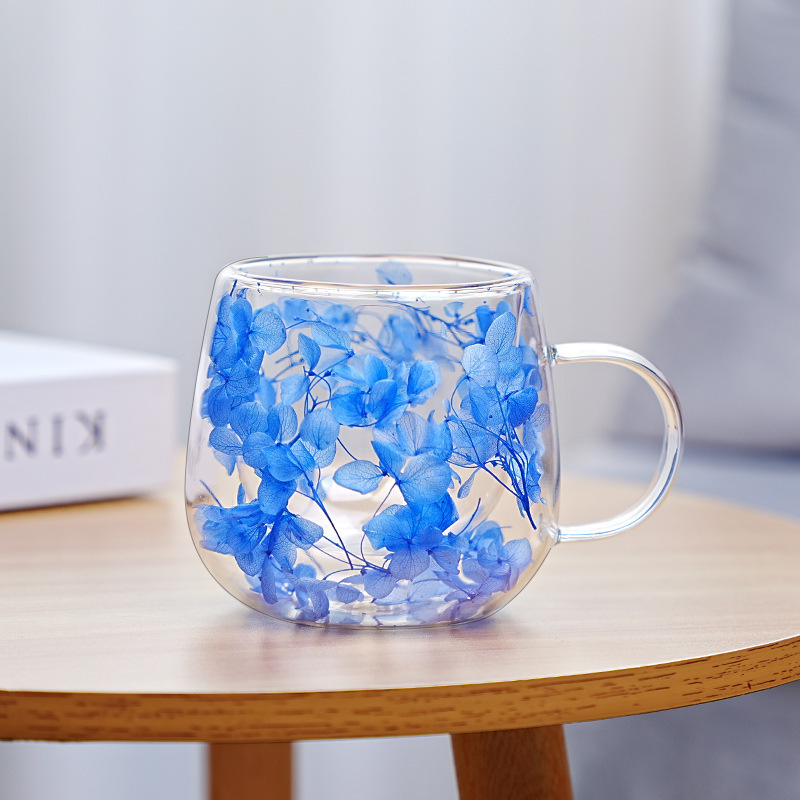 Кафе чаша с дръжка, двойна стена, високо боросиликатно стъкло, топлоустойчива