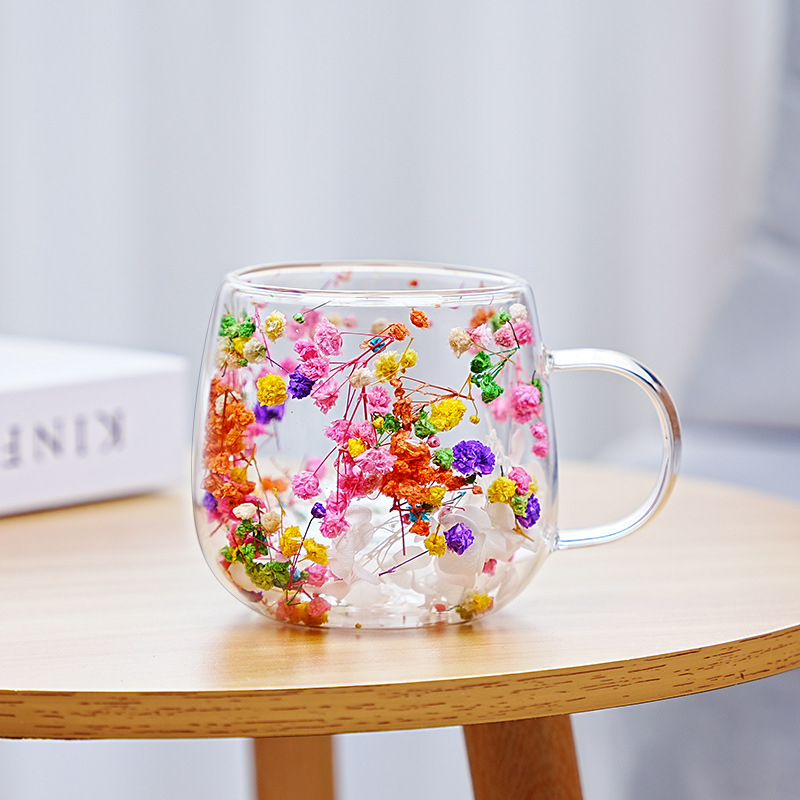 Кафе чаша с дръжка, двойна стена, високо боросиликатно стъкло, топлоустойчива