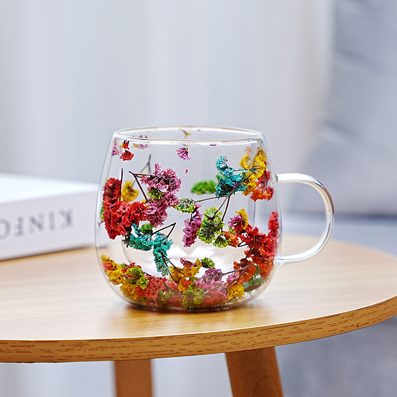 Кафе чаша с дръжка, двойна стена, високо боросиликатно стъкло, топлоустойчива