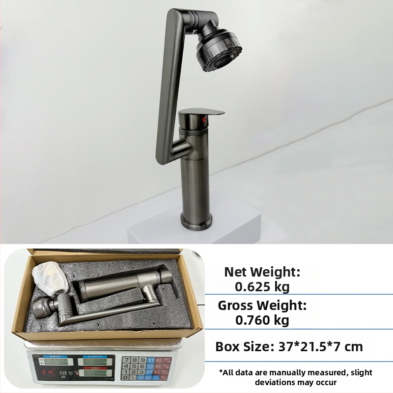 Slavina za umivaonik - nehrđajući čelik, miješanje tople i hladne vode, jednostruki dizajn, keramički uložak, montaža na ploču, 0–70°C