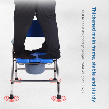Καρέκλα τουαλέτας για ηλικιωμένους, φορητή και αναδιπλούμενη, μοντέλο G-0012, ανοξείδωτος χάλυβας — Ji Hangfu