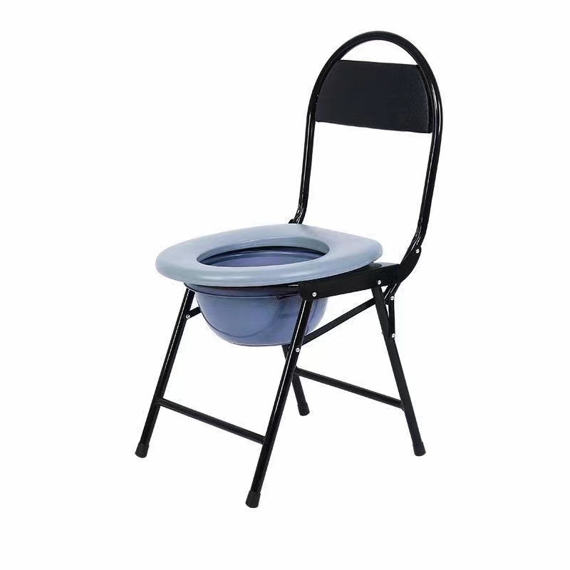Stolička na toaletu pre seniorov, skladacia a mobilná, model G-0012, nerezová oceľ — Ji Hangfu