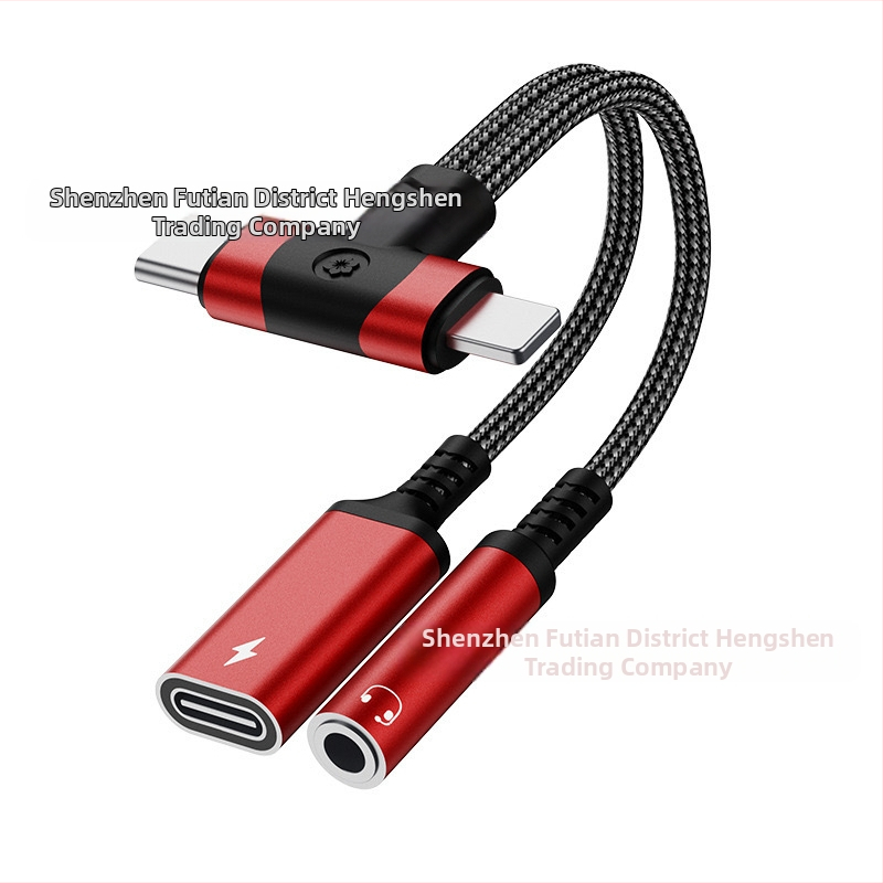 2-v-1 USB-C a Lightning audio NABÍJACÍ adaptér pre zariadenia Apple, Samsung a Google (model HS-118)