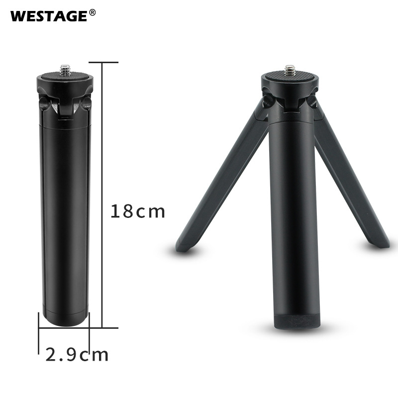 Επιτραπέζιο τρίποδο για κινητά τηλέφωνα και DSLR κάμερες; αλουμινένιο κράμα; φορτίο 2–5 kg; χωρίς γιμπάλ